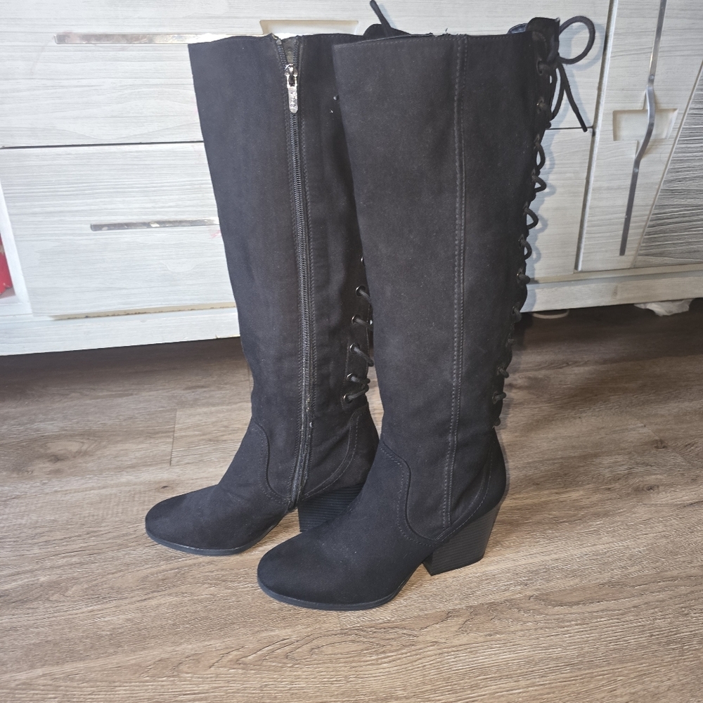 Circus by Sam Edelman Black Lace-Up Boots